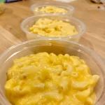 Homemade macncheese in tupperware for school lunch